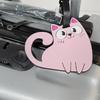 2-piece Cute Cat Pattern Luggage Tag Portable Travel Baggage Identifier Label with Name Card Slot for Suitcase Backpack Accessor