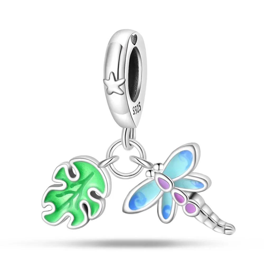 Serie Charmscoppergreen Ciondolo Foglia di Monstera Perline Originali per Braccialetti per Donne Creazione di Gioielli Regali