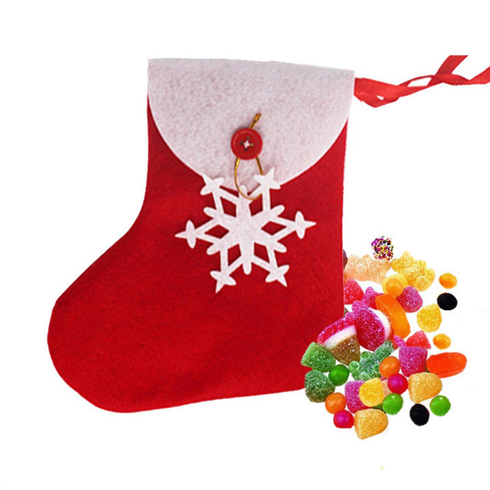 Snowflake Christmas Stocking and Tree Ornaments Gift Bag for Kids