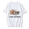 I Eat CeUnisext Low Poly Cat Funny Meme T Shirt Unisex Women Fashion Vintage Short Sleeve T Shirts High Quality Cotton Loose Tshirts