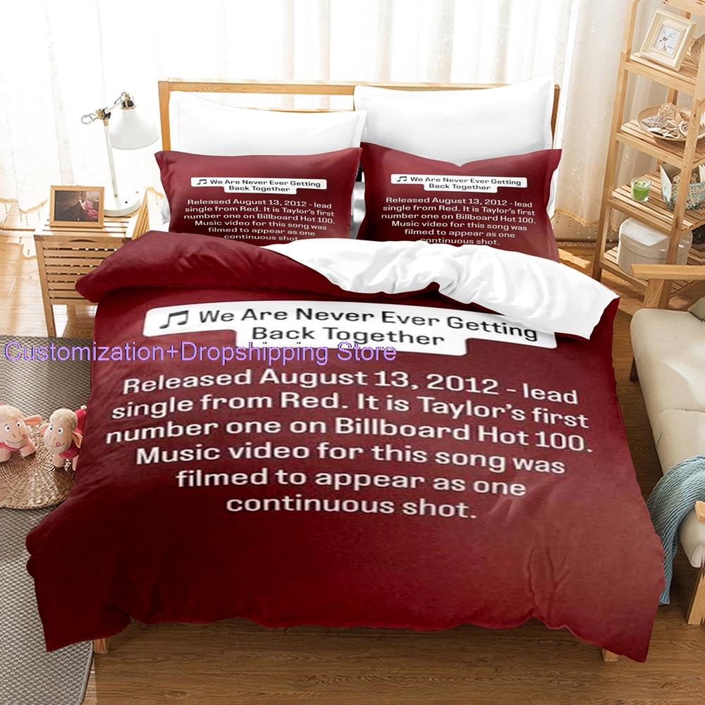 We Are Never Ever Getting Back Together Bedding Set Single Twin Full Queen King Size Bed Set Kids Bedroom Duvetcover Sets  Bed