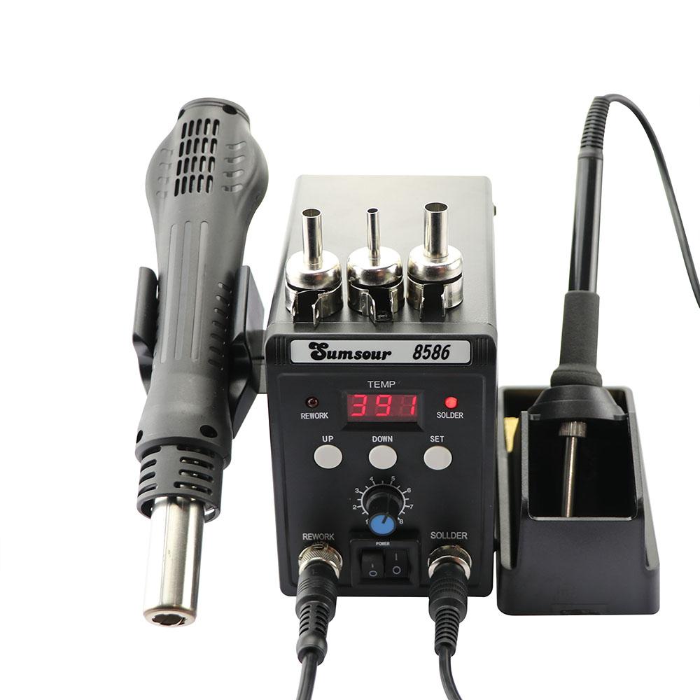 Sumsour 8586 Soldering Iron Hot Air Heat Gun SMD BGA Rework Desoldering Solder Station For Welding Repair Tools