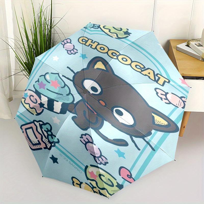

Chococat,Sanrio Automatic Folding Umbrella Simple 8 Rib Design, Bright Cartoon Pattern, Durable Iron Frame, Suitable For Travel, Outdoor, Be