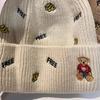 Winter Soft Thickened Cold Hat Cartoon Autumn Winter Korean Embroidery Letter Cold Hat Men Women Cute Knitted Hats