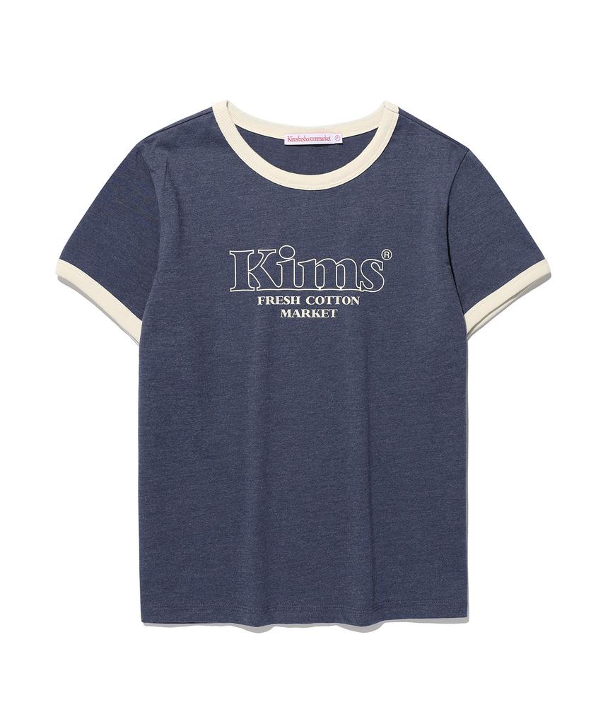 Kimseupeulesikoteunmakes Kim'S Bomb Line Ringer T-Shirt Blue