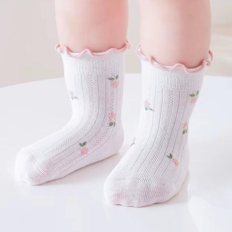 3Pairs/Set Baby Girls Socks Summer Thin Mesh Kids Girl Frilly Lace Socks Cotton Children Dance Princess Sock Spring Summer 0-5Y