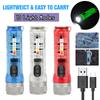 Led Flashlight Ultra Powerful Rechargable Mini Keychain Pocket Torch Lights Portable Light For Emergency Outdoor Camping Type C
