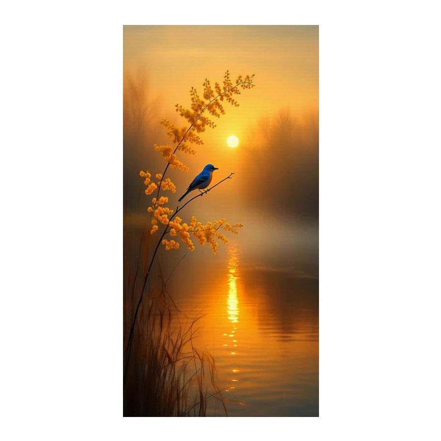Sunrise Lake Bird Large Size Diamond Painting New Collection Animals Diy Full Drill Rhinestone Embroidery Mosaic Cross Stitch Kits