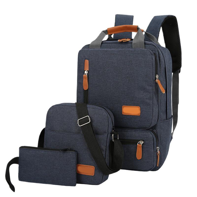 2025 Unisex Fashion Backpack: Student School Bag & Travel Laptop Three-Piece Set