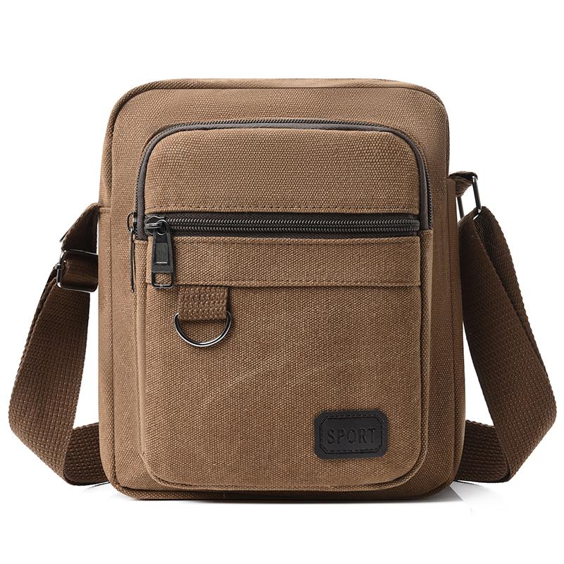 Solid Color Outdoor Travel Bag Men's Shoulder Bag Waterproof Wear-Resistant Large Capacity Crossbody Bag
