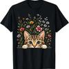 Cute Cat Flower T Shirt Vintage Versatile Designer Clothes Casual Slightly Streetwear Graphic Comfortable Homme