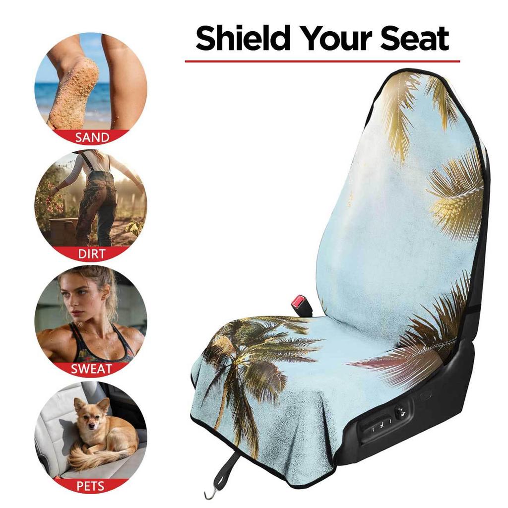 Universal Car Seat Towel Cover: Front Seat Protector for Gym, Workout, All Seasons - Fits Most Vehicles