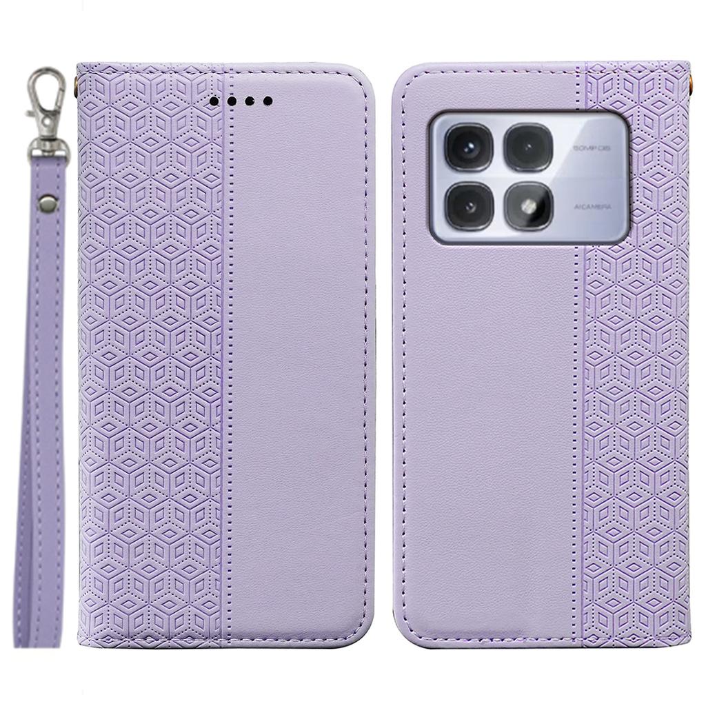 For Xiaomi Redmi K70 Ultra Wallet Phone Case Strong Magnetic Checkered Pattern Imprint Leather Flip Cover