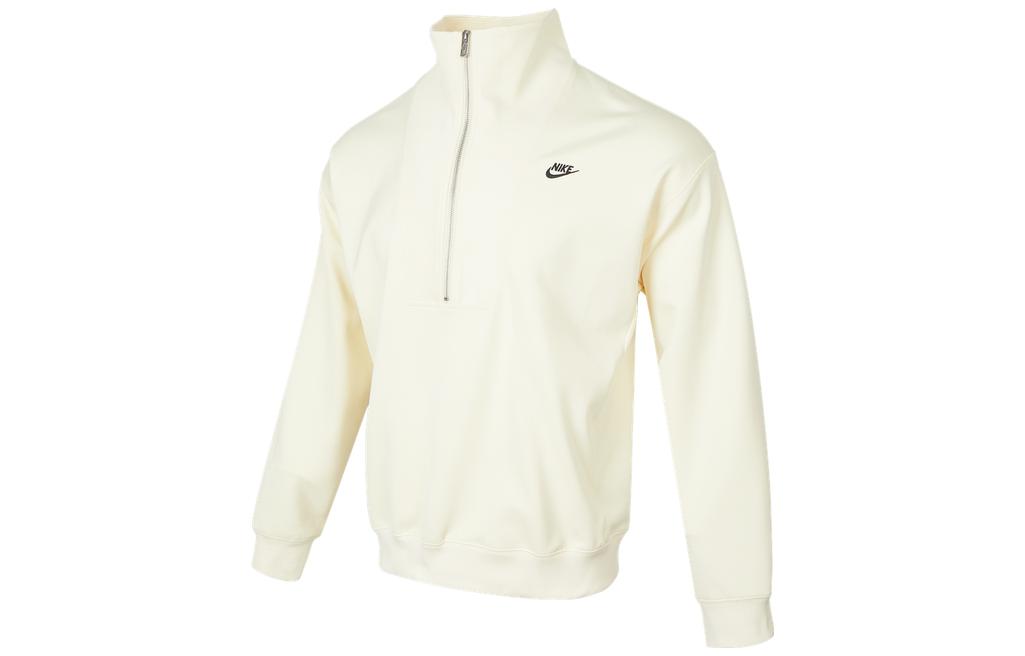 Nike Sweatshirts Men s White Stand Collar Moderate Regular DQ4238-113 S