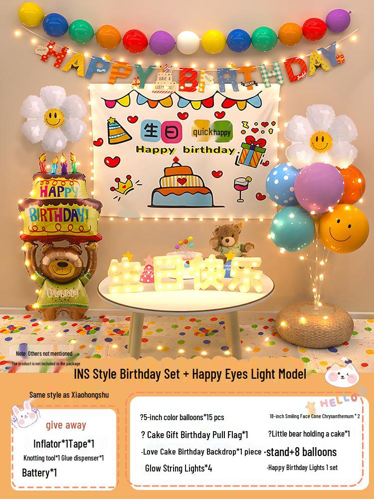 Baby's First Birthday Décor - Balloons & Party Scene for Boys & Girls