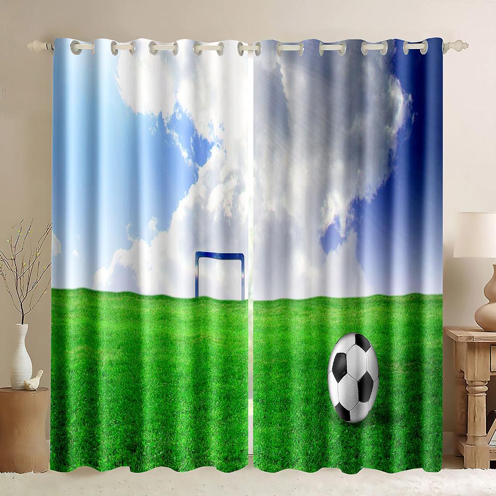 Tende da Finestra con Motivo Serie Calcio Tema Sportivo Tende Sottili Drappeggi Per Soggiorno Camera da Letto Camera dei Ragazzi Decorazione Casa 2023