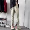 Old Jeans Men's Spring and Autumn American Vibe High Street Loose Straight Pants Niche Design Zipper Pants