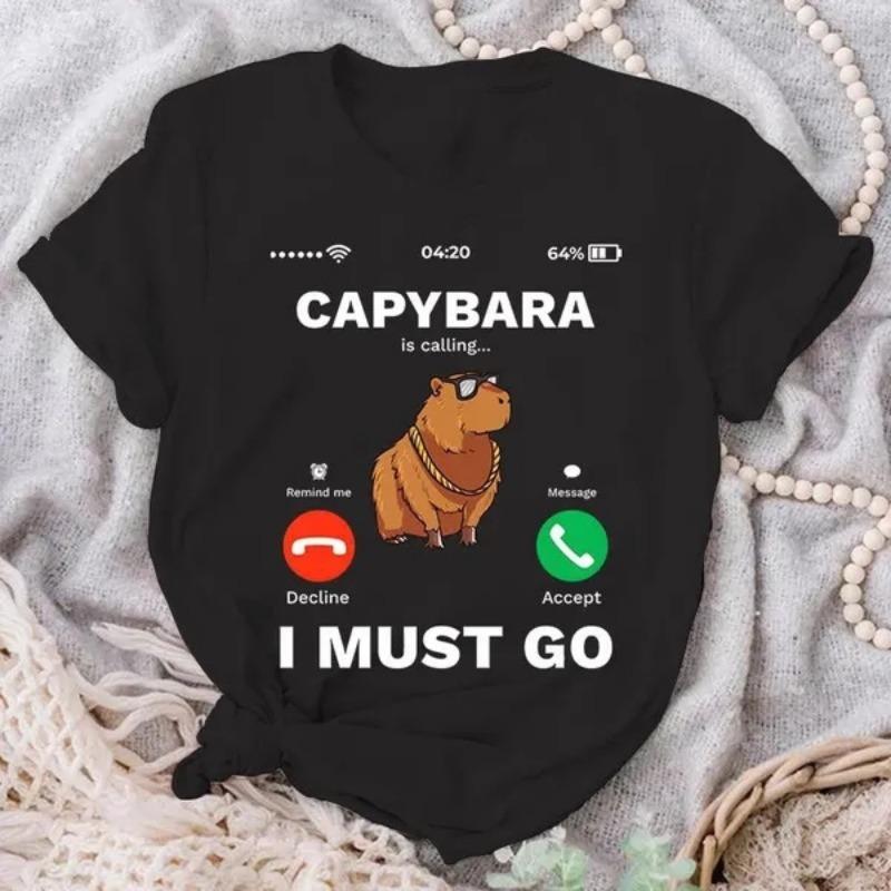 Kapybara volá tričká, vtipné tričko s motívom Capybara, hlodavce, milovníci zvierat, humorné tričko pre ženy a mužov, letné ležérne tričká s okrúhlym výstrihom a krátkym rukávom.