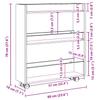 Narrow Storage Trolley 3 Tier Smoked Oak Wood Based Material