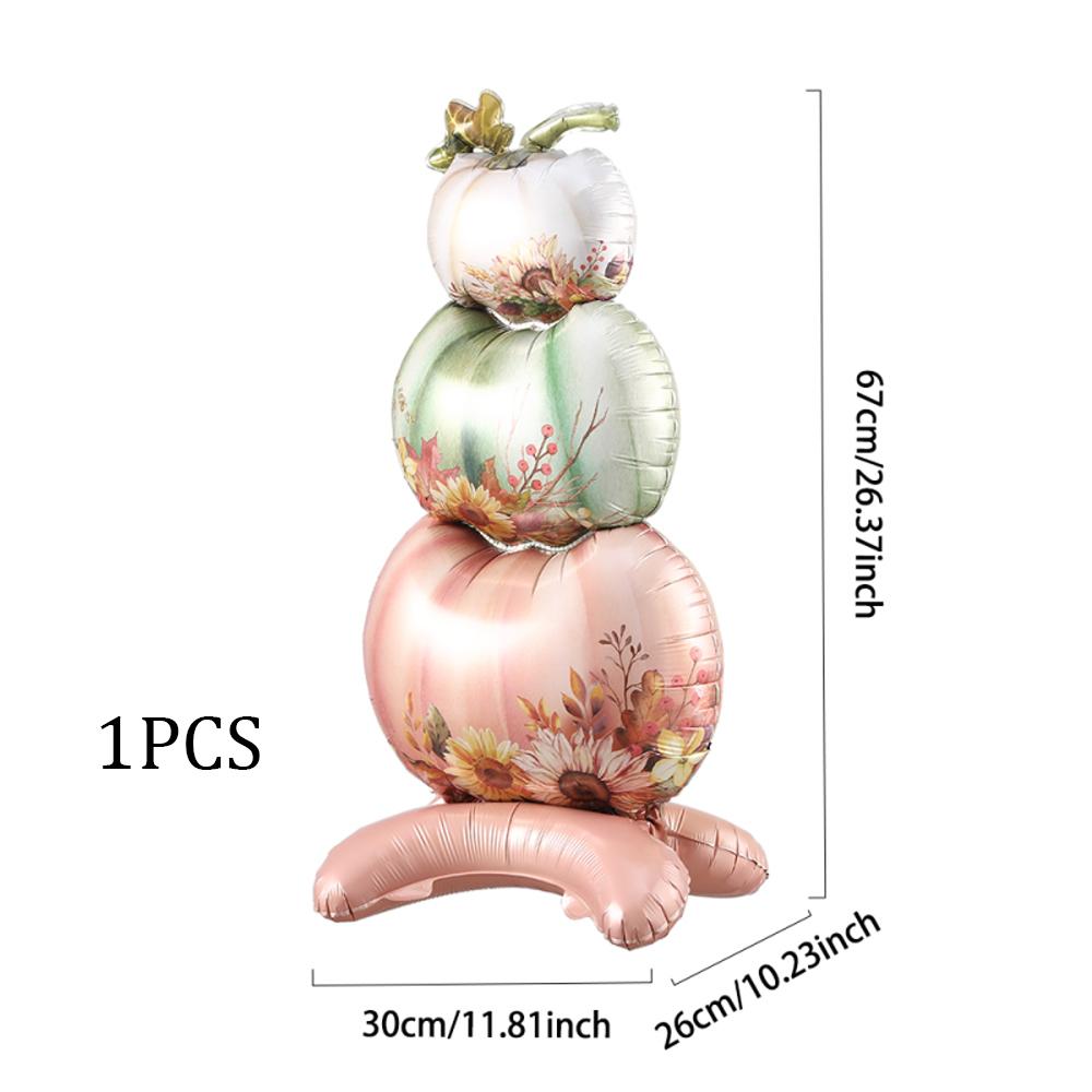 2/1 Stück 4D Stehender Kürbis Ahornblatt Folienballon Herbst Ernte Thanksgiving Halloween Mottoparty Dekoration Herbst Heimzubehör