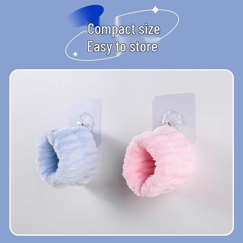 Coral Fleece Moisture-Proof Sweat Absorption Wristbands for Washing Face