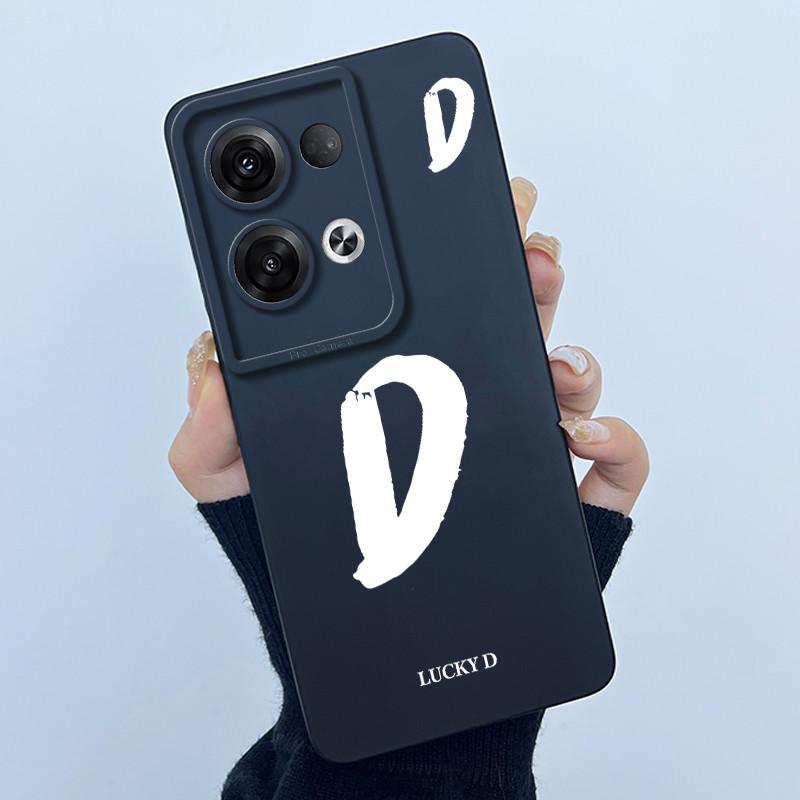 For OPPO Reno 8 Pro 5G Reno8 Reno8 Pro Plus Shockproof Phone Case Lucky Initial Letter Casing Silicone Soft Matte Back Cover