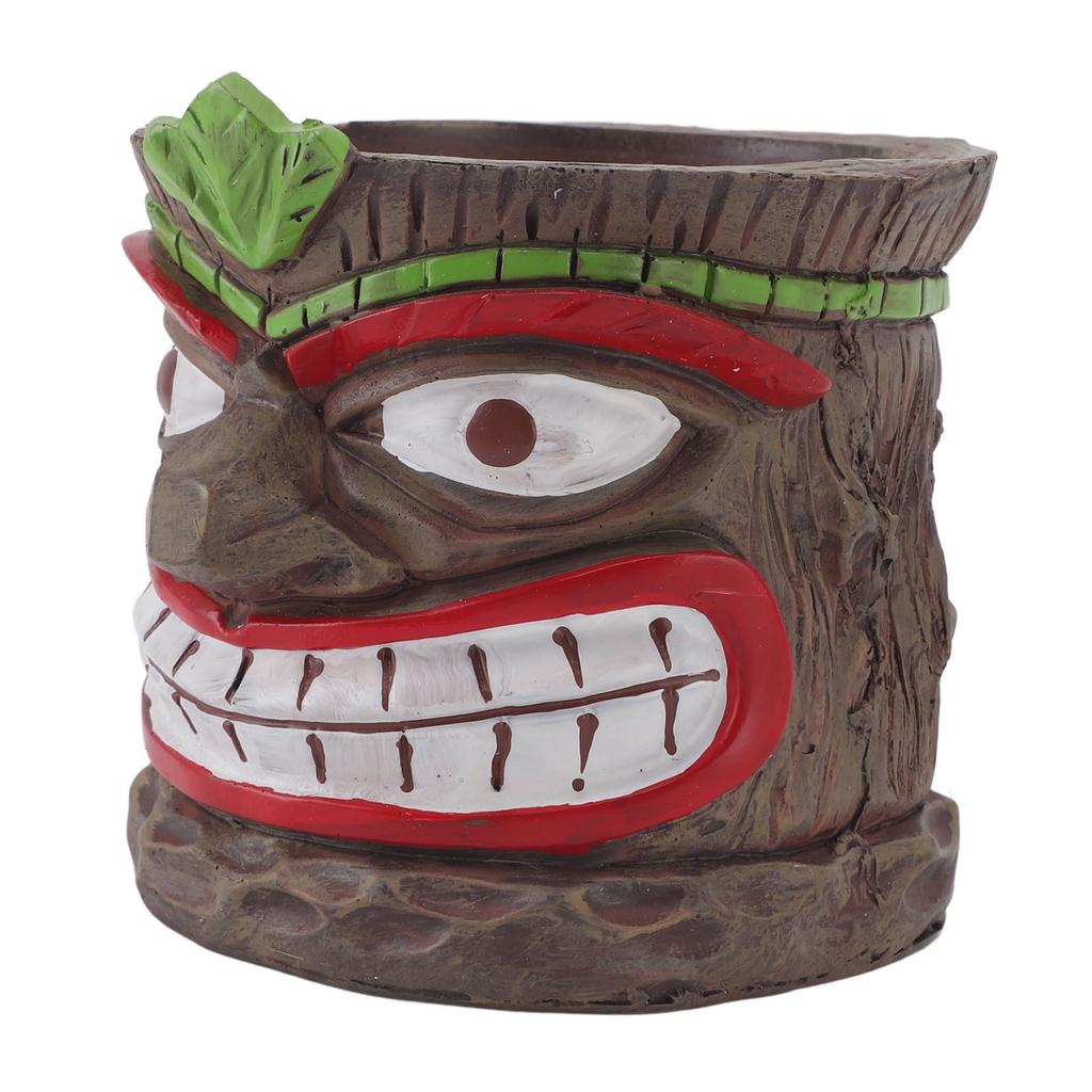Totem Skulptur Planterkruka Harts UV-säker dekorativ blomkruka för inomhus utomhus färgglad