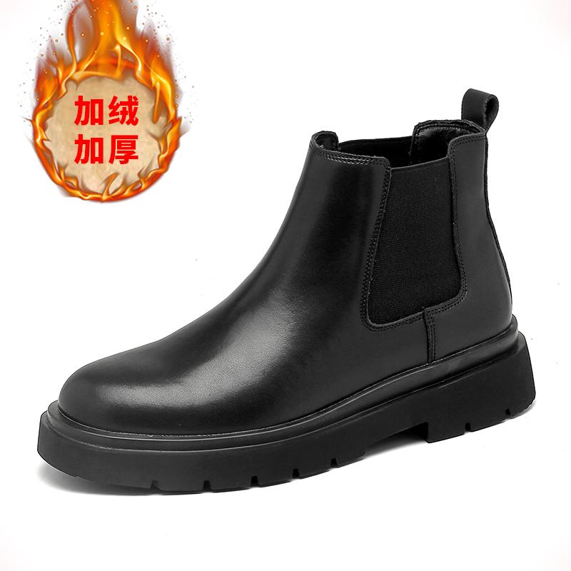 

Модные кожаные ботинки на шнуровке, ботильоны на низком каблуке, мужские повседневные ботинки челси на платформе, мужские ботинки, свадебная обувь, зимняя плюшевая обувь 46