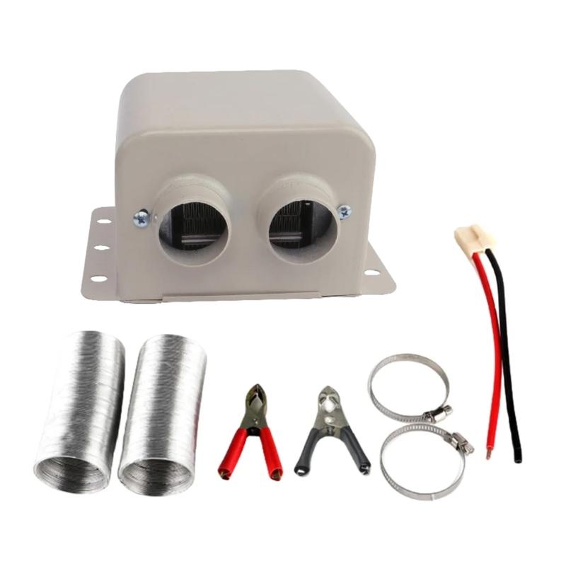 Încălzitor auto 12V/24V Suflantă de aer cald Ventilator electric Dezaburire parbriz 800W 2 orificii Dezaburire Dezghețator Dispozitiv de îndepărtare a înghețului