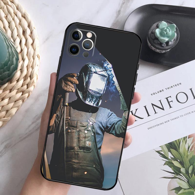Welder Welding Hot Metal Worker Case For iPhone 15 11 12 13 14 Pro Max XS XR X 7 8 Plus 12 13 Mini 16 Pro Max Soft Cover
