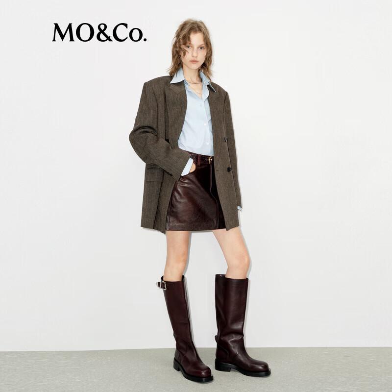 

MO&Co. Vintage Textured Linen Blend Padded Shoulder Blazer S