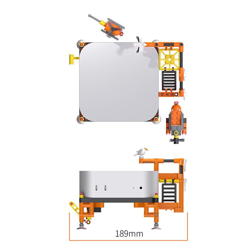 

Drilling Platform Building Blocks Toy Desktop Computer Cute Holder Mini Pc Base Stand Bracket Dock For Mac Mini 2024 M4