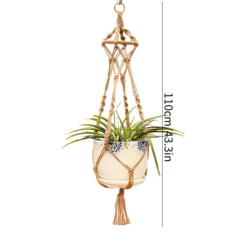 Macrame Plant Hanger Baskets Flower Pots Holder Balcony Wall Hanging Planter Decor Knotted Lifting Rope Home Garden Supplies