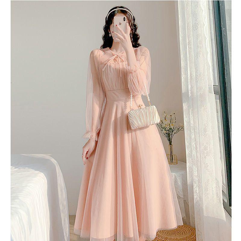 

2026 Summer French Fairy Mesh Dress - Gentle & Formal Long Style 2XL 120-130 lbs