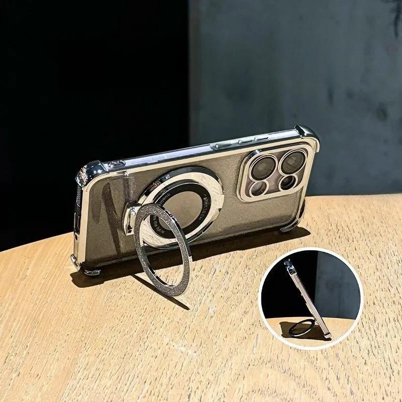 Glitter Magnetic Mirror Holder Case For OPPO A79 A2 5G A78 A38 A18 A17 A16 A15 A15S A3 PRO A76 A96 A57 2022 A54 A58 A53 A33 2020