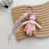 Cute Princess Girl Shaped Girl Keyrings Car Pendant with Lace Florals Dress Girl Shaped Bag Ornament Girl Shaped Keyring Key