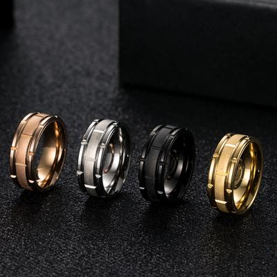 Titanium Steel Brushed Combination Ring, Simple Trendy Wedding Engagement Couple Pairing Ring