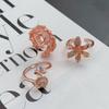 Rose Gold Flower Bee Gypsy Star Zircon Super Fairy Ring Female Heavy Industry Fashion Personality Stacked Index Finger Ring