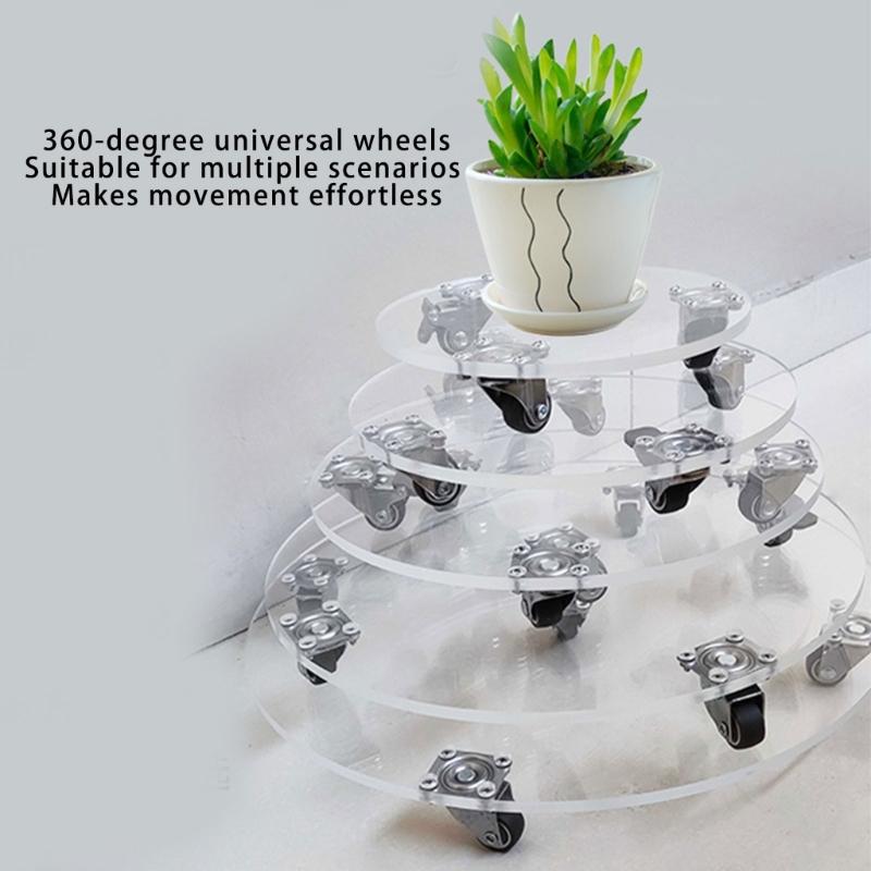 Supporto Robusto per Piante con Ruote Supporto per Piante a Ruote Quadrato Supporto per Piante in Metallo Adatto per Interni Esterni