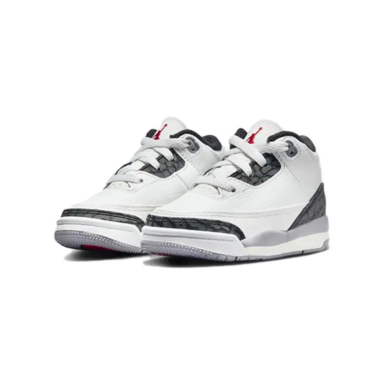 Air Jordan 3 Retro TD Cement Grey Baby Sneakers White Summit-White Fire-Red DM0968-106