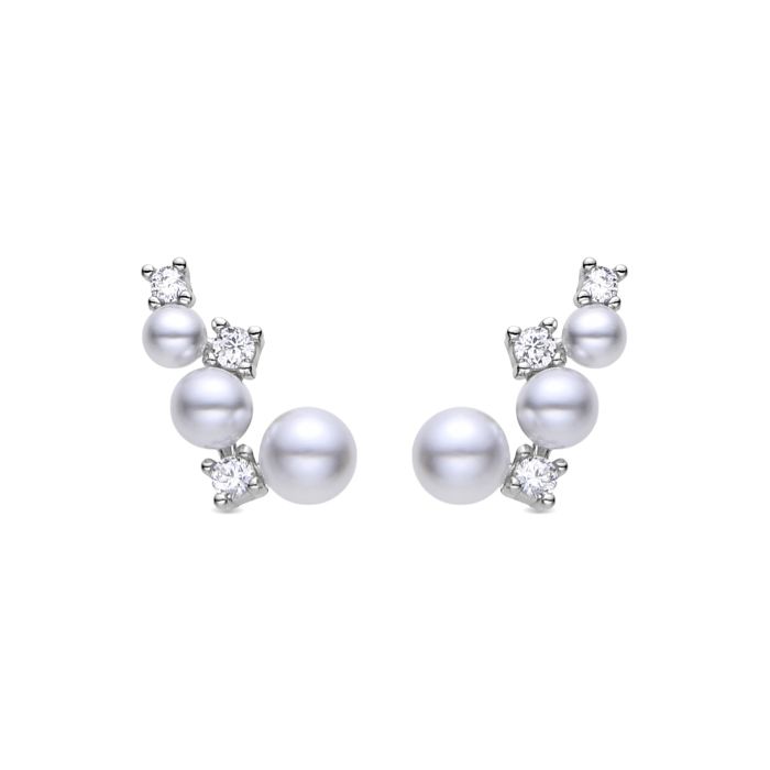 Boucles d'oreilles Luxenter en argent 925 avec perle blanche finition en rhodiée - Linpi