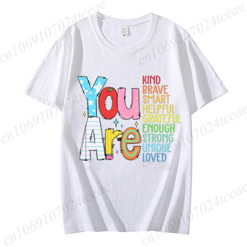 You Are Kinds Shirts for Women Back To School Tees Fashion Casual Teacher Appreciation Tee Trend Tshirts Retro Womens Tshirts