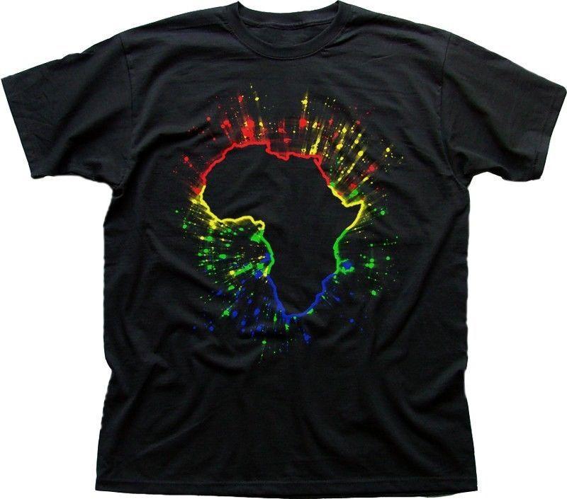 Africa Bob Marley Reggae Rasta Colours black t-shirt 9364 S