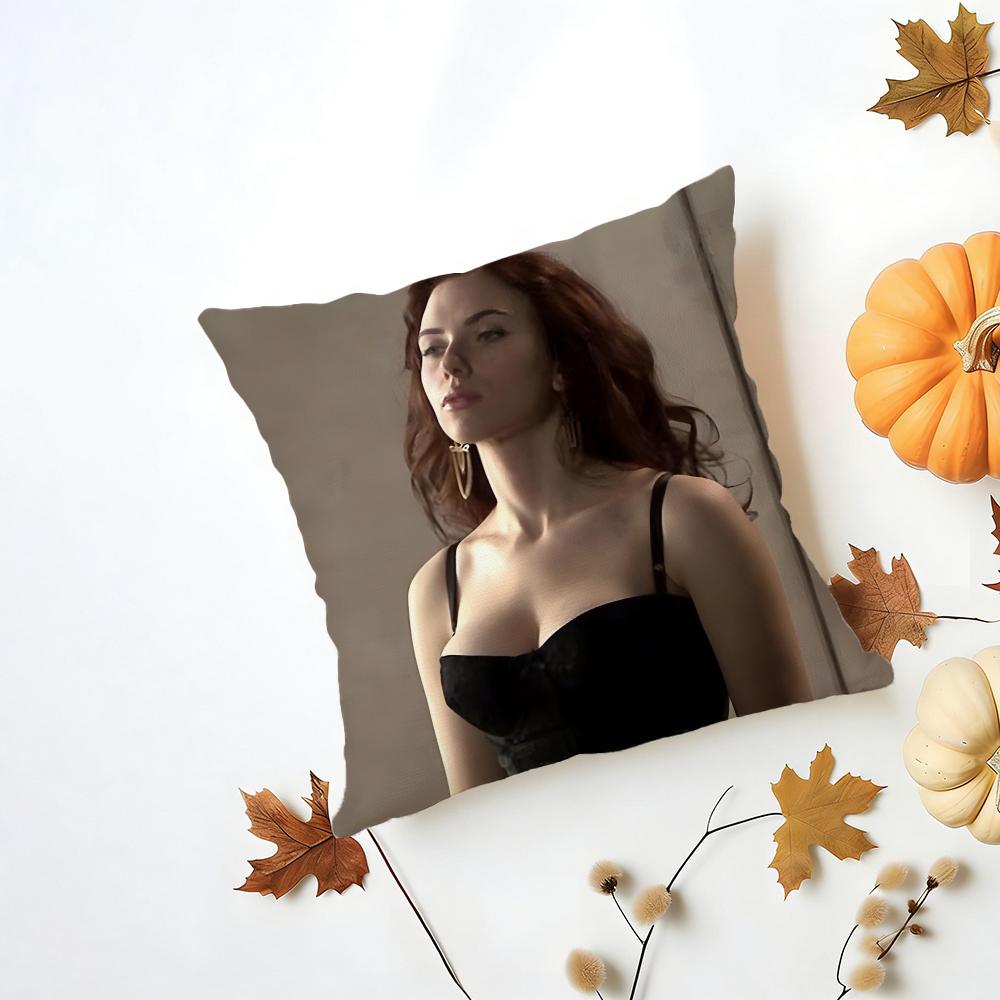 SScarlett Johansson Cushion Cover Washable Linen Pillowcase Soft  for Daily Sofa Bed Home Room Decor