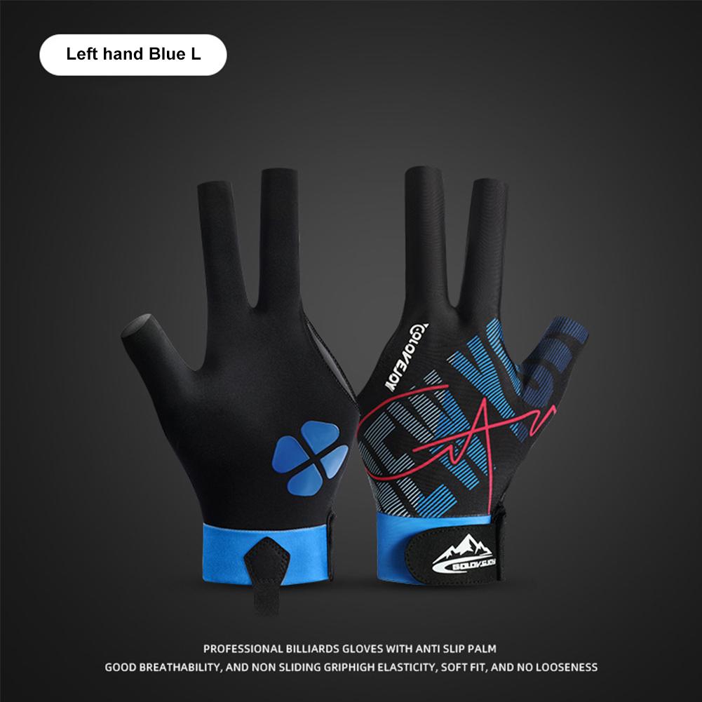 Billiard Gloves Three Finger Gloves Elastic Snooker Pool Gloves Anti-Slip Billiard Training Gloves for Men Women Left Hand