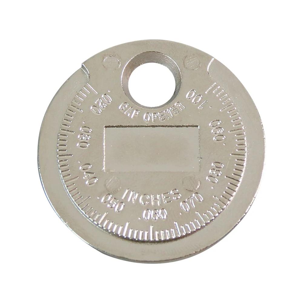 0.6-2.4mm Range Coin-Type Spark Plug Gage Gap Tool Feeler Spark Plug Gap Measurement Tool Adjustment Ignition Gap of Spark Plugs