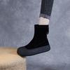 Leather Shoes, Elastic Boots, Thick-soled Shoes, Fashionable for Autumn and Winter, with Rear Zippers, Short Boots