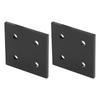 2pcs 4 Holes Rectangle Bracket Connector Durable Aluminum Profile Connecting Plate  For Wood Joining