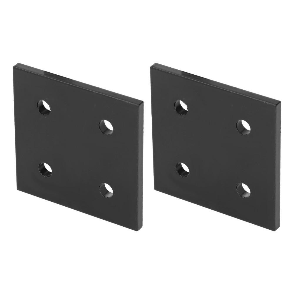 2pcs 4 Holes Rectangle Bracket Connector Durable Aluminum Profile Connecting Plate For Wood Joining
