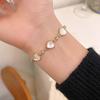 Fashionable Heart Stone Bracelet Metal Chain Bracelet Stylish Wrist Jewelry for Comfort and Durability in Daily Wear
